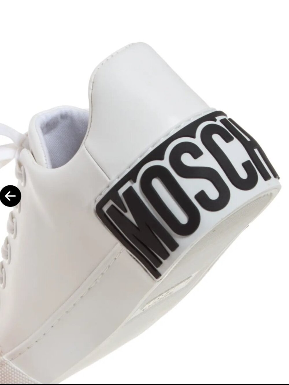 Moschino Women's White Leather Maxi Logo Sneakers Size: EU37 US6